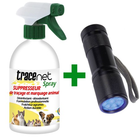 Pack TRACEnet Spray 500 ml + lampe de détection UV