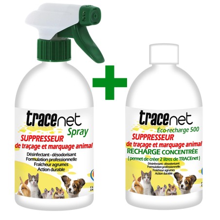 Pack TRACEnet Spray 500 ml plus Eco-recharge 500 ml à diluer